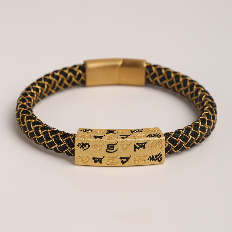 Nimara Ritual Tibetan Om Mani Padme Hum Various Colors Rope Gold Thread Diamond Knot Luck Buckle Bracelet