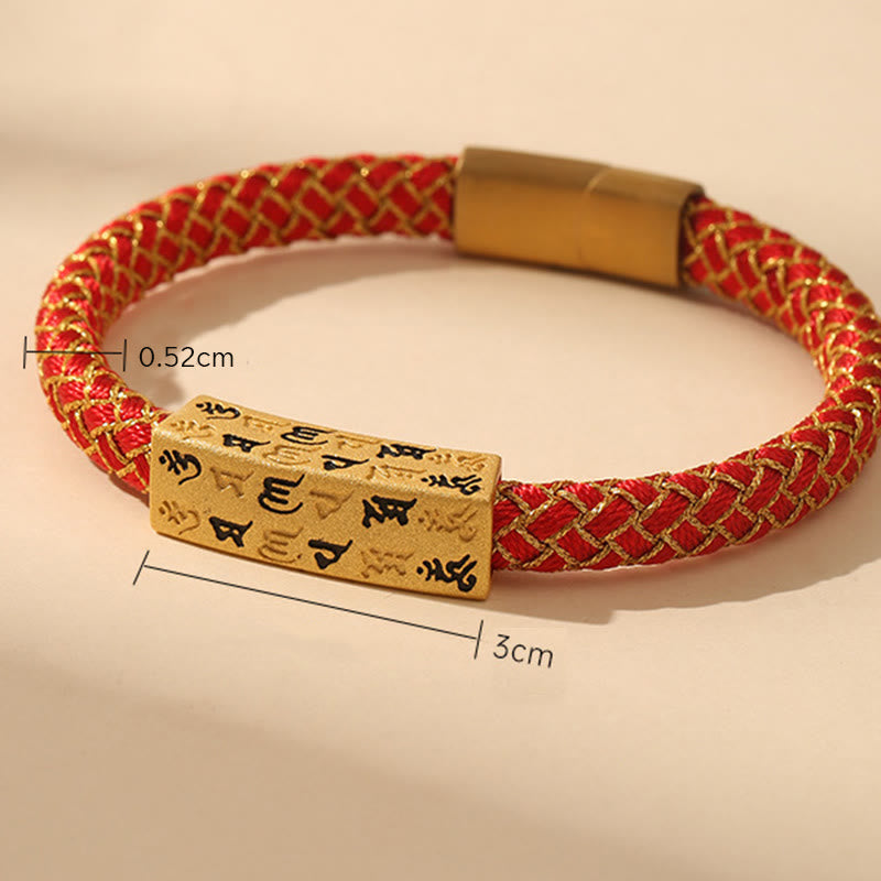 Nimara Ritual Tibetan Om Mani Padme Hum Various Colors Rope Gold Thread Diamond Knot Luck Buckle Bracelet