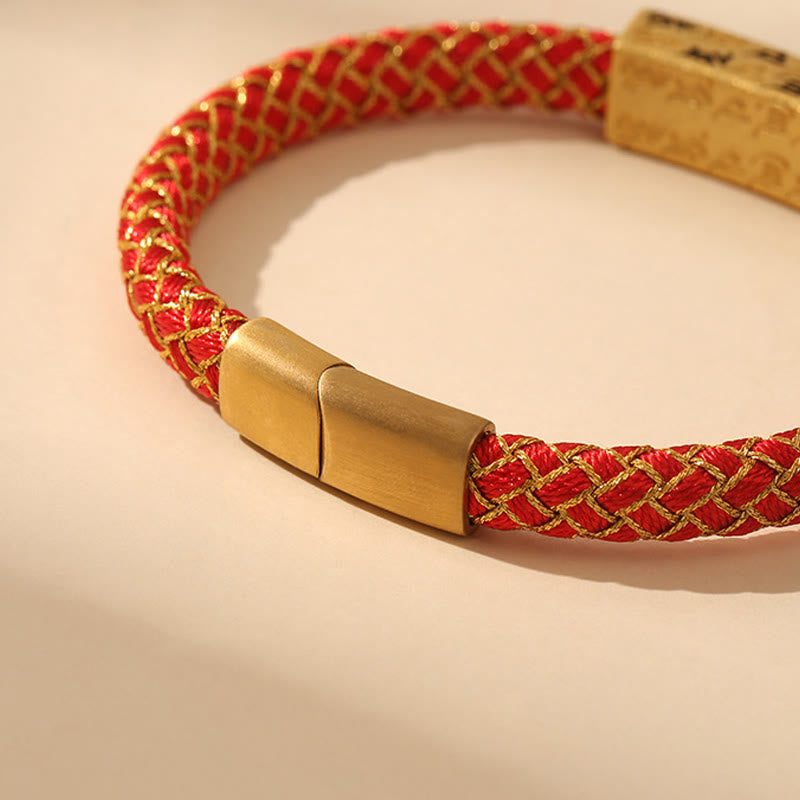 Nimara Ritual Tibetan Om Mani Padme Hum Various Colors Rope Gold Thread Diamond Knot Luck Buckle Bracelet