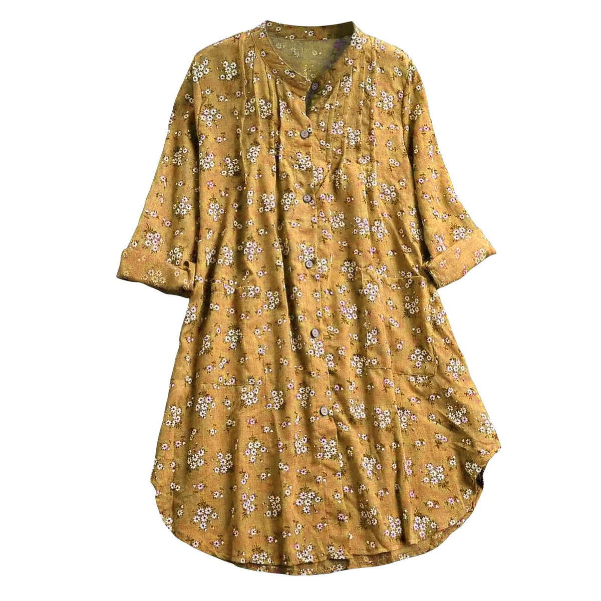 Nimara Ritual Florals Buttons Long Sleeve Cotton Women's Shirt