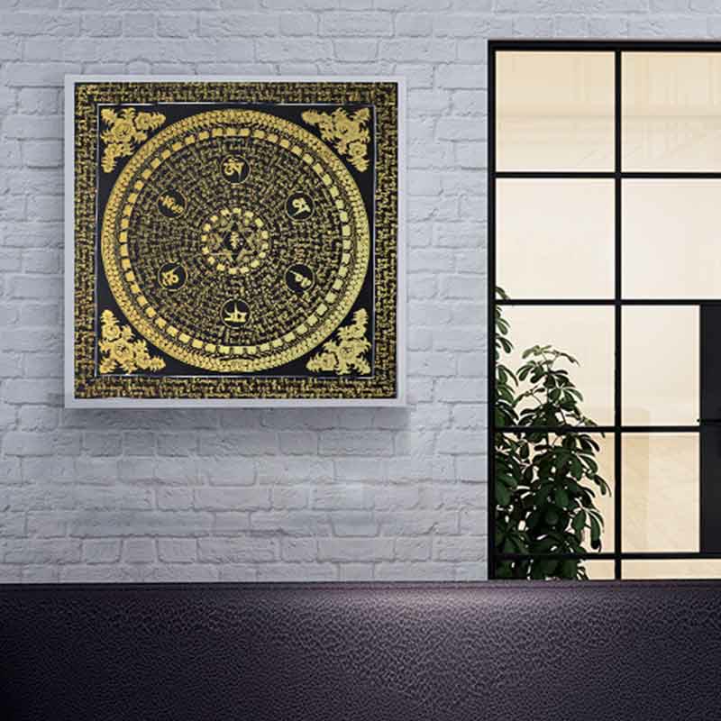 Nimara Ritual Tibetan Thangka Painting Om Mani Padme Hum Scripture Handmade Decoration(Random Style)