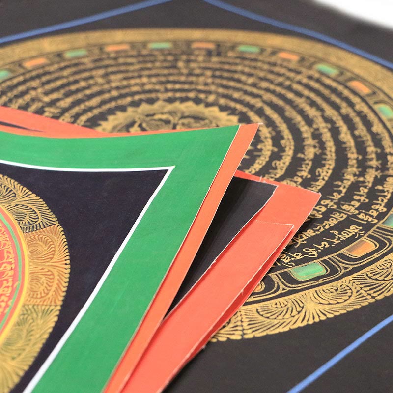 Nimara Ritual Tibetan Thangka Painting Six True Words Scripture Handmade Decoration Blind Box(Random Style)