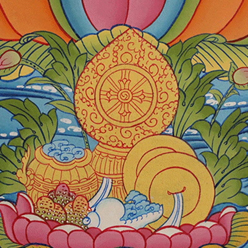 Nimara Ritual Tibetan Thangka Painting Yellow God of Wealth Green Tara Avalokitesvara Handmade Decoration Blind Box(Random Style)