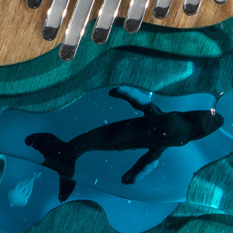 Nimara Ritual Kalimba 17/21 Keys Thumb Piano Beech Wood Deep Sea Blue Whale Portable Finger Piano