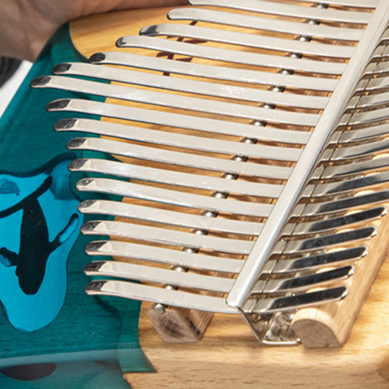 Nimara Ritual Kalimba 17/21 Keys Thumb Piano Beech Wood Deep Sea Blue Whale Portable Finger Piano