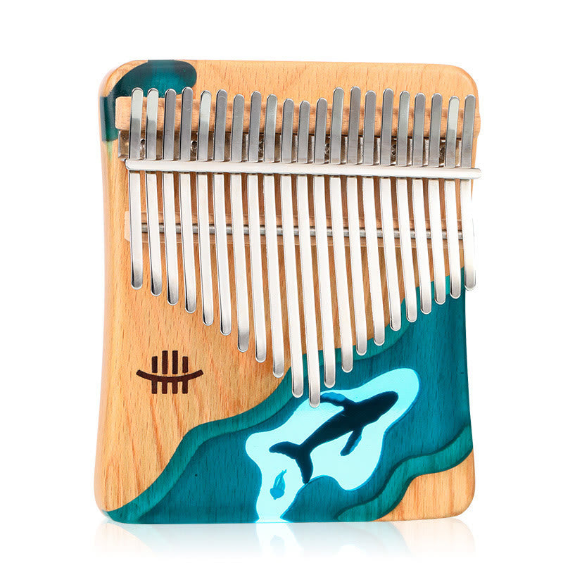 Nimara Ritual Kalimba 17/21 Keys Thumb Piano Beech Wood Deep Sea Blue Whale Portable Finger Piano
