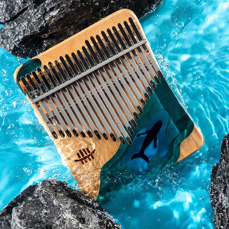 Nimara Ritual Kalimba 17/21 Keys Thumb Piano Beech Wood Deep Sea Blue Whale Portable Finger Piano