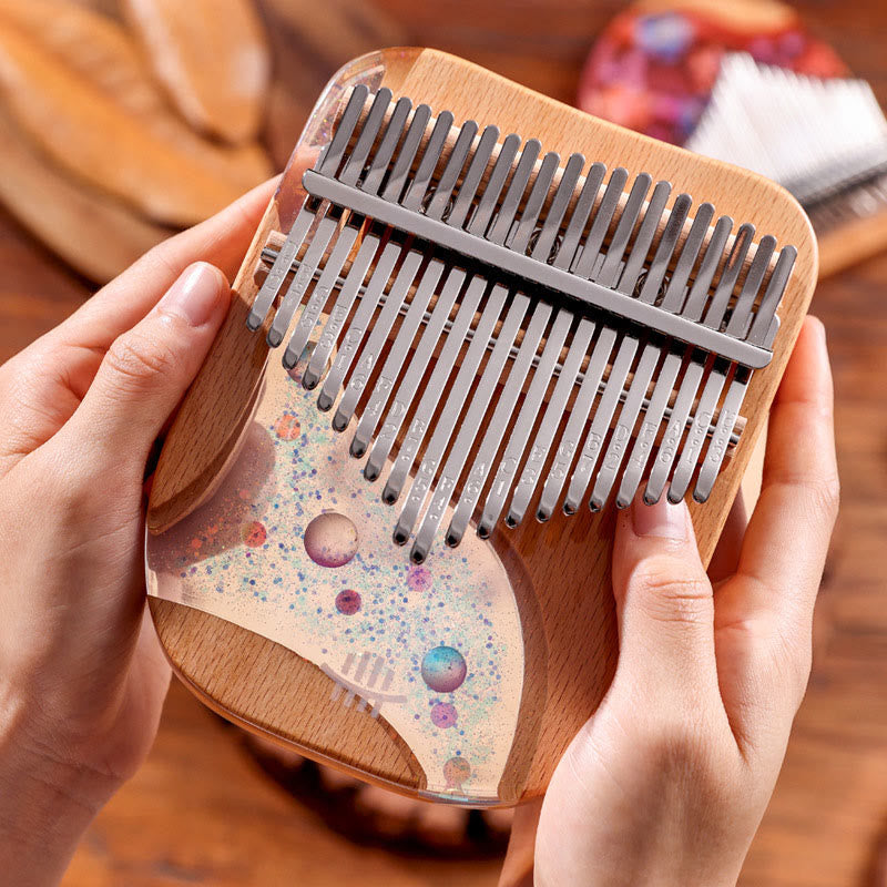 Nimara Ritual Kalimba 17/21 Keys Thumb Piano Beech Wood Planet Universe Portable Finger Piano