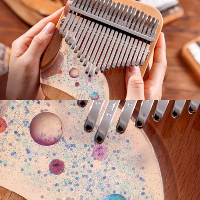 Nimara Ritual Kalimba 17/21 Keys Thumb Piano Beech Wood Planet Universe Portable Finger Piano