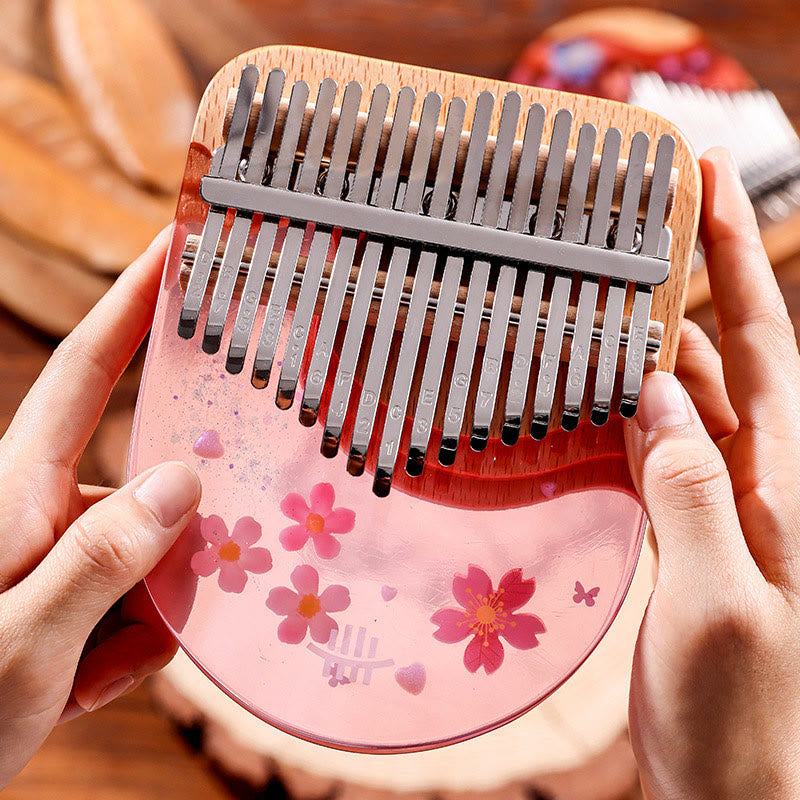 Nimara Ritual Kalimba 17/21 Keys Thumb Piano Beech Wood Pink Cherry Portable Finger Piano