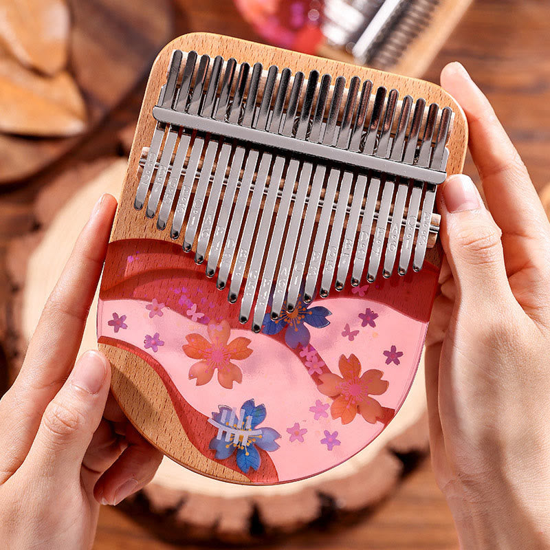 Nimara Ritual Kalimba 17/21 Keys Thumb Piano Beech Wood Pink Cherry Portable Finger Piano