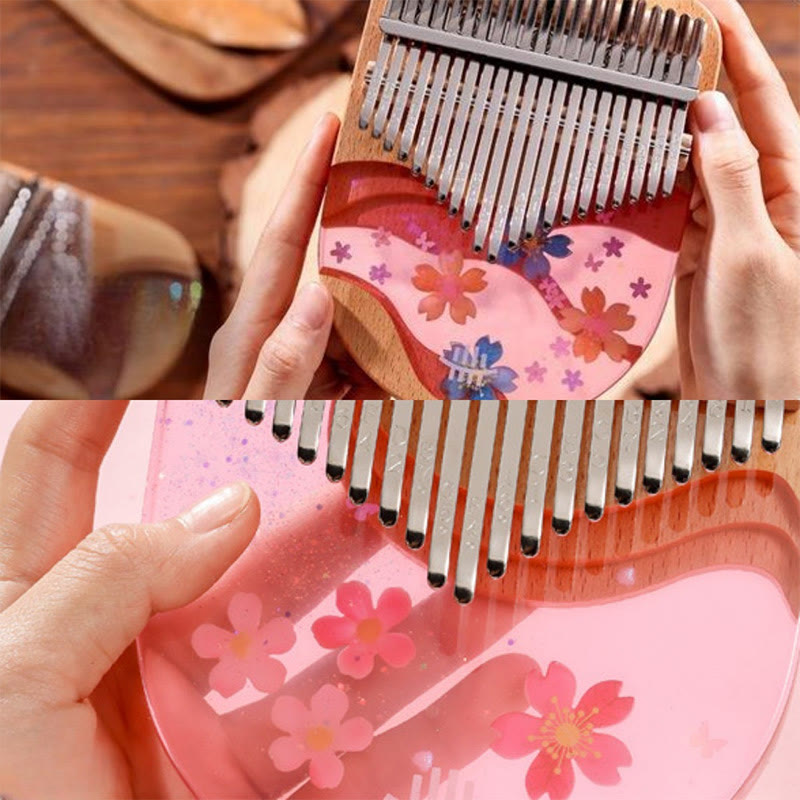 Nimara Ritual Kalimba 17/21 Keys Thumb Piano Beech Wood Pink Cherry Portable Finger Piano