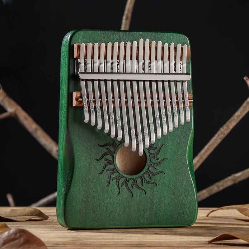 Nimara Ritual Kalimba 17/21 Keys Thumb Piano Sun Pattern Maple Wood Beginners Portable Finger Piano