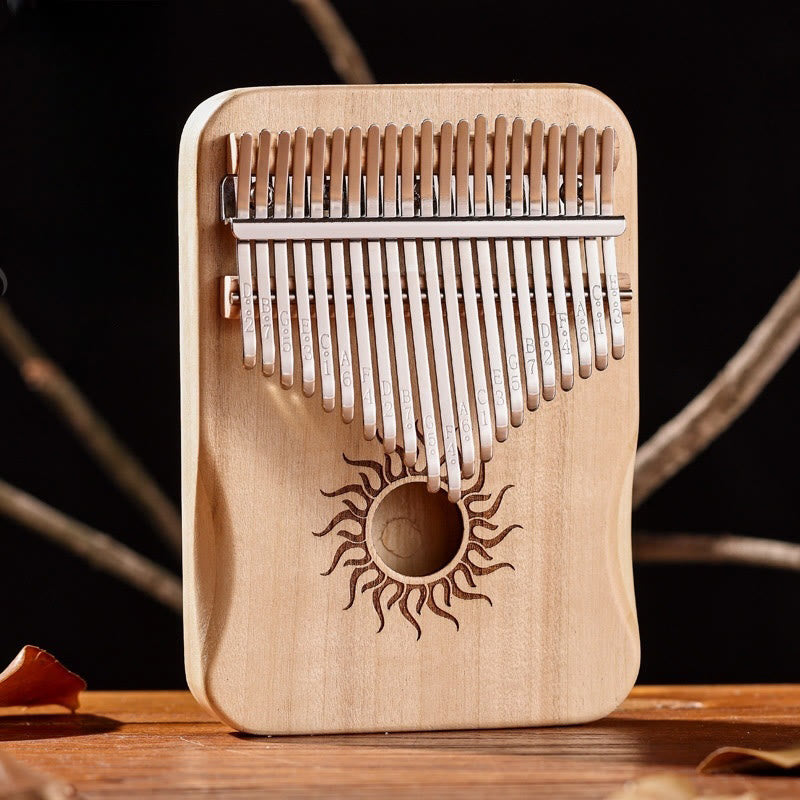 Nimara Ritual Kalimba 17/21 Keys Thumb Piano Sun Pattern Maple Wood Beginners Portable Finger Piano