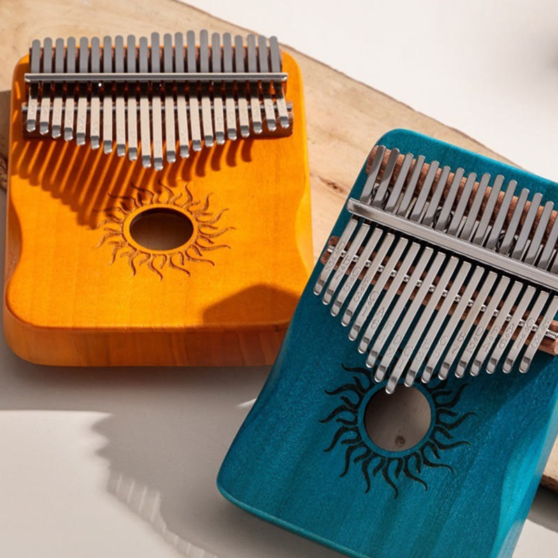 Nimara Ritual Kalimba 17/21 Keys Thumb Piano Sun Pattern Maple Wood Beginners Portable Finger Piano