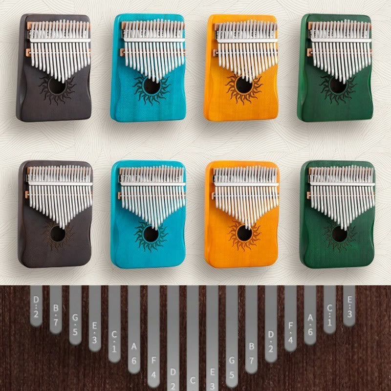 Nimara Ritual Kalimba 17/21 Keys Thumb Piano Sun Pattern Maple Wood Beginners Portable Finger Piano
