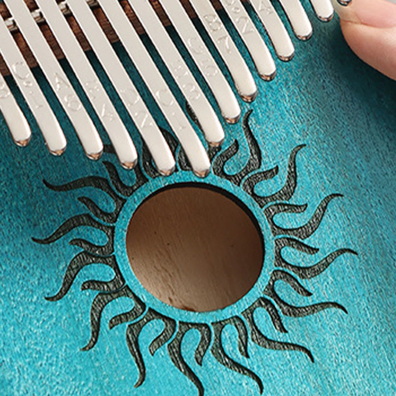 Nimara Ritual Kalimba 17/21 Keys Thumb Piano Sun Pattern Maple Wood Beginners Portable Finger Piano