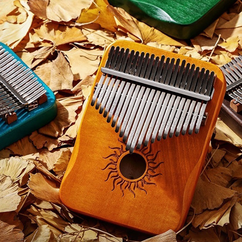 Nimara Ritual Kalimba 17/21 Keys Thumb Piano Sun Pattern Maple Wood Beginners Portable Finger Piano
