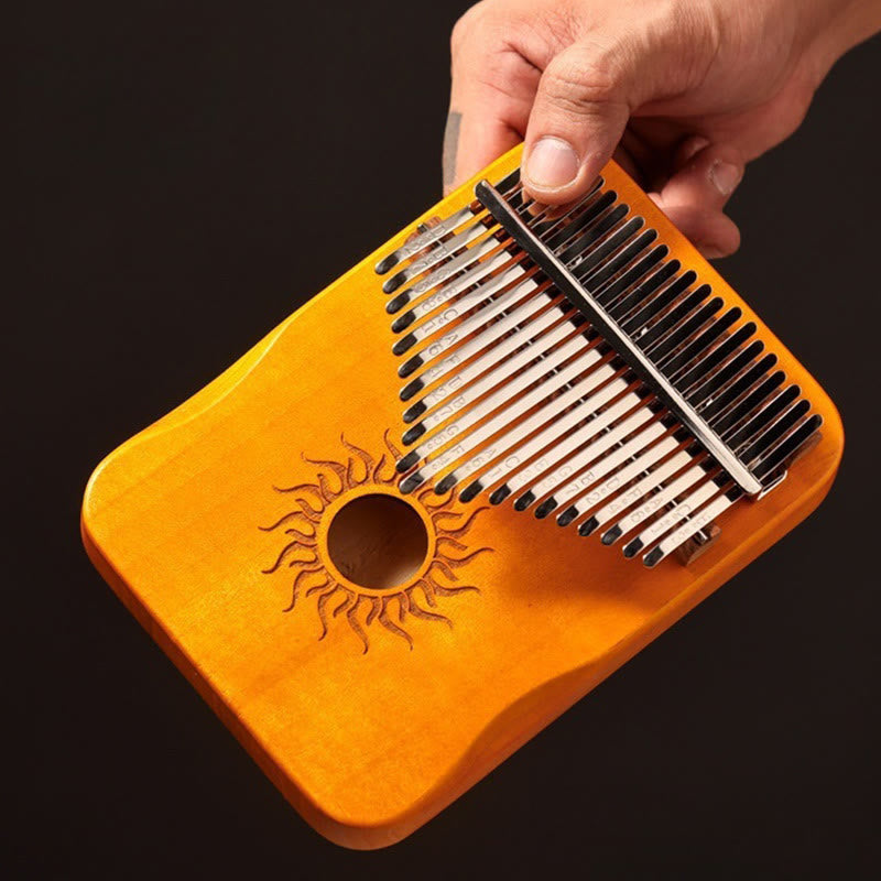 Nimara Ritual Kalimba 17/21 Keys Thumb Piano Sun Pattern Maple Wood Beginners Portable Finger Piano