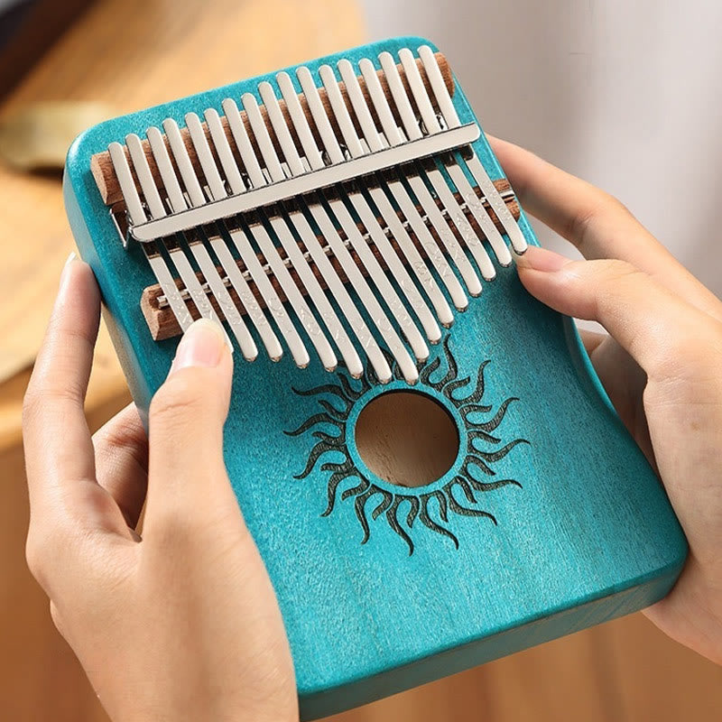 Nimara Ritual Kalimba 17/21 Keys Thumb Piano Sun Pattern Maple Wood Beginners Portable Finger Piano