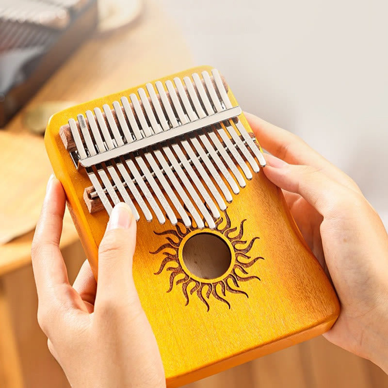 Nimara Ritual Kalimba 17/21 Keys Thumb Piano Sun Pattern Maple Wood Beginners Portable Finger Piano