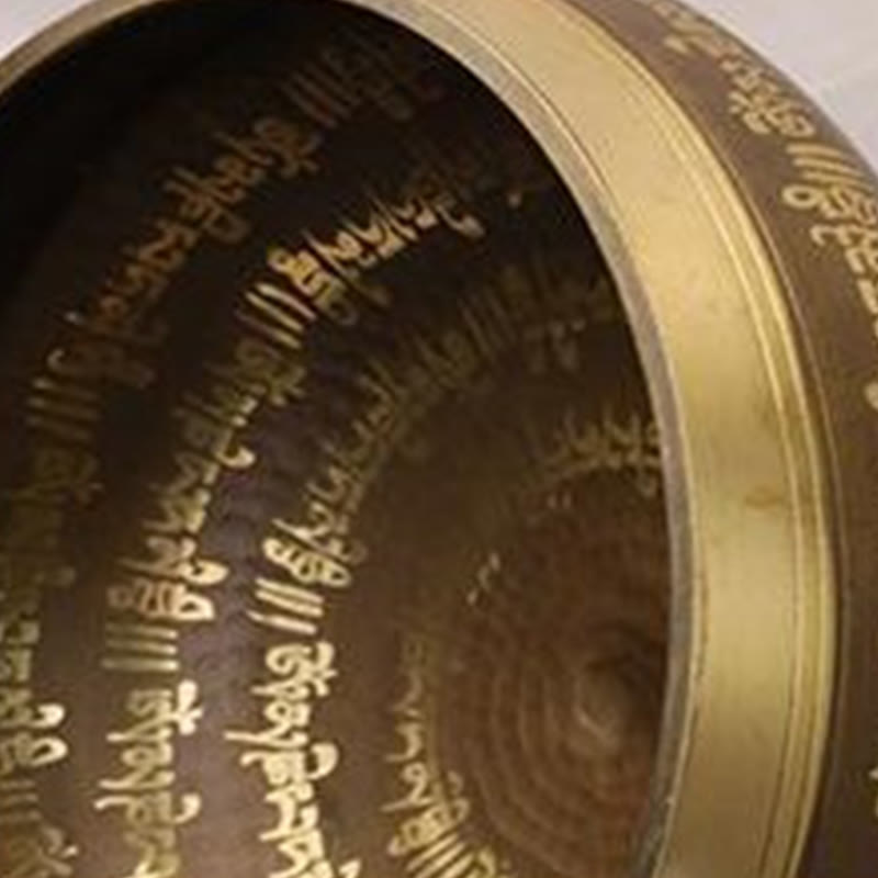 Nimara Ritual Handcrafted Singing Bowl Scripture Pattern for Healing and Meditation Sound Bowl Set