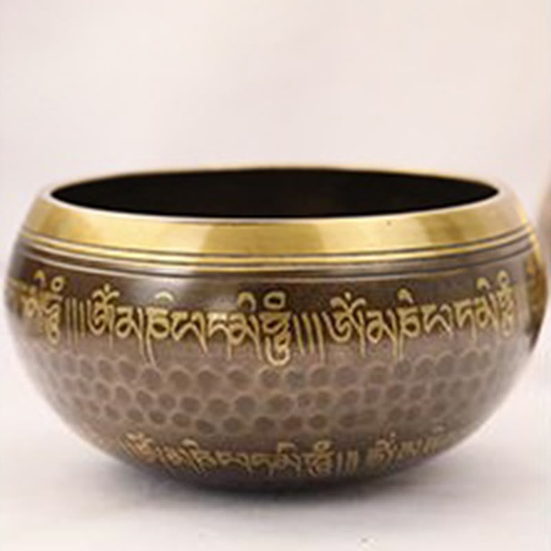 Nimara Ritual Handcrafted Singing Bowl Scripture Pattern for Healing and Meditation Sound Bowl Set
