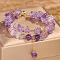 Nimara Ritual Irregular Natural Amethyst Citrine Gravel Meditation Double Layer Bracelet