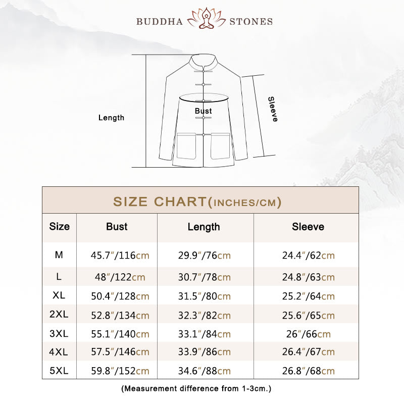 Nimara Ritual Frog-Button Chinese Tang Suit Cotton Linen Men Shirt With Pockets