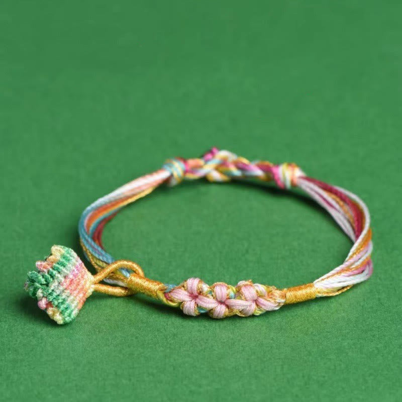 Nimara Ritual Colorful Rope Peach Blossom Knot Zongzi Braided Bracelet