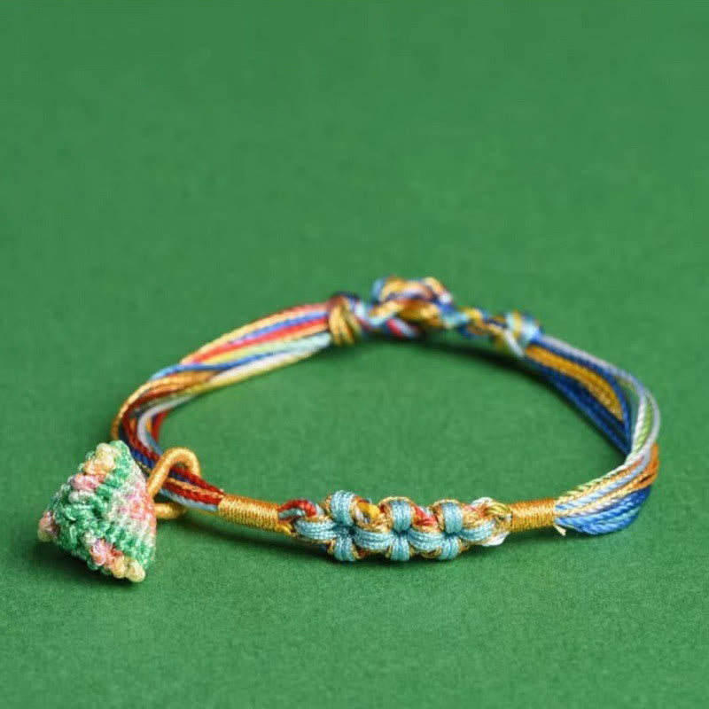 Nimara Ritual Colorful Rope Peach Blossom Knot Zongzi Braided Bracelet