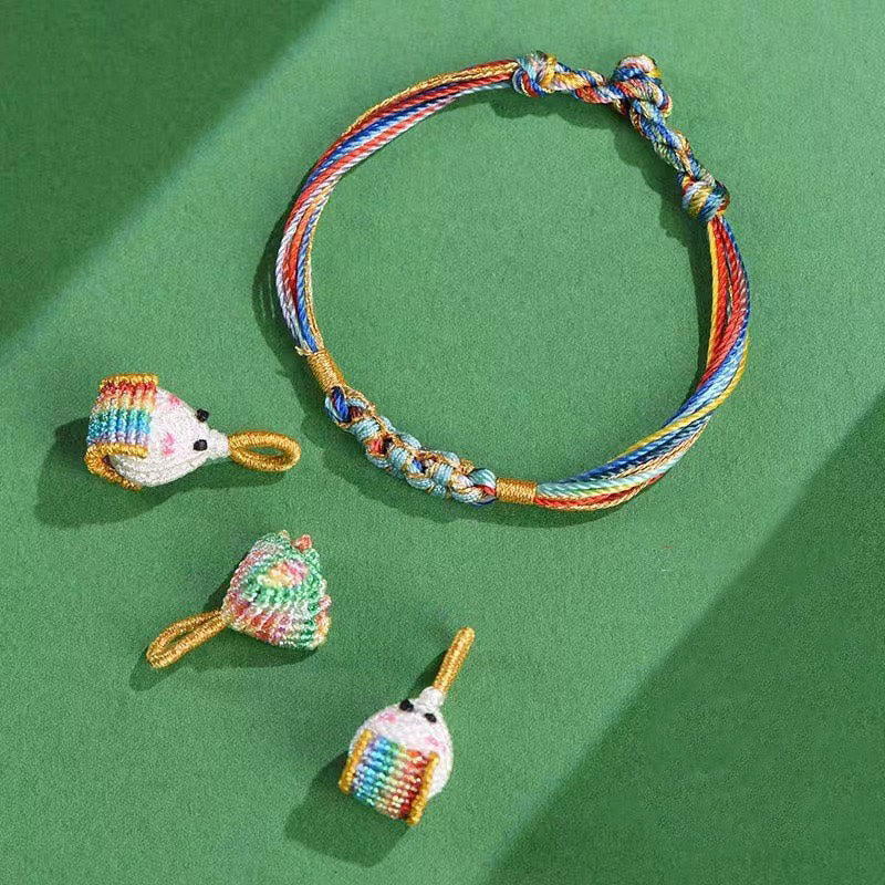 Nimara Ritual Colorful Rope Peach Blossom Knot Zongzi Braided Bracelet