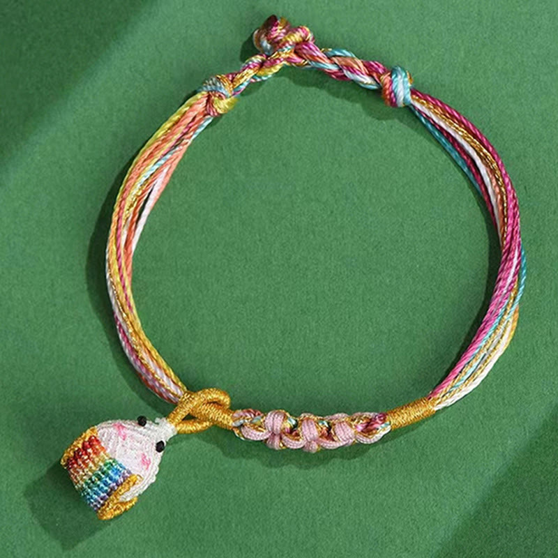 Nimara Ritual Colorful Rope Peach Blossom Knot Zongzi Braided Bracelet
