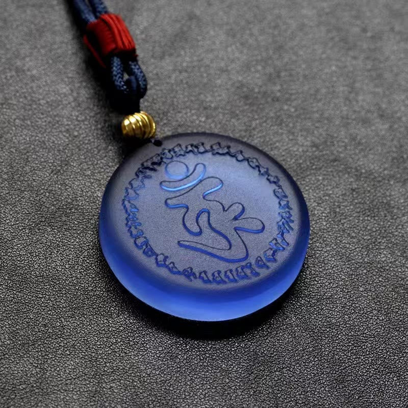 Nimara Ritual Tibet Shurangama Mantra Liuli Crystal Necklace Pendant