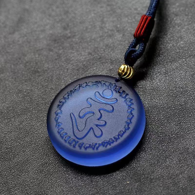 Nimara Ritual Tibet Shurangama Mantra Liuli Crystal Necklace Pendant