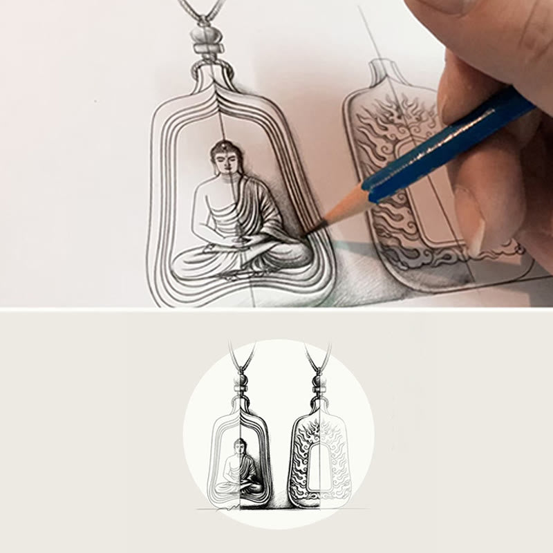 Nimara Ritual Tibetan Medicine Buddha Liuli Crystal Compassion Serenity Necklace Pendant