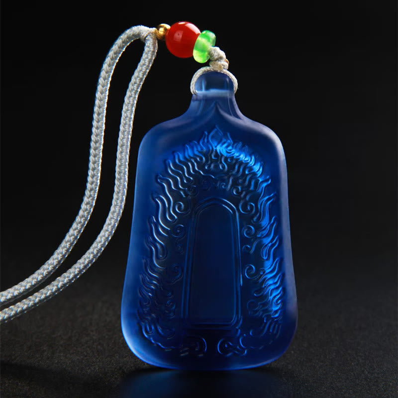 Nimara Ritual Tibetan Medicine Buddha Liuli Crystal Compassion Serenity Necklace Pendant