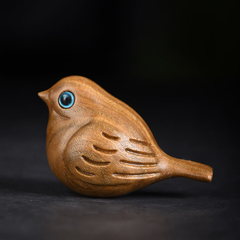 Nimara Ritual Mini Magpie Bird Carved Positive Desk Decoration