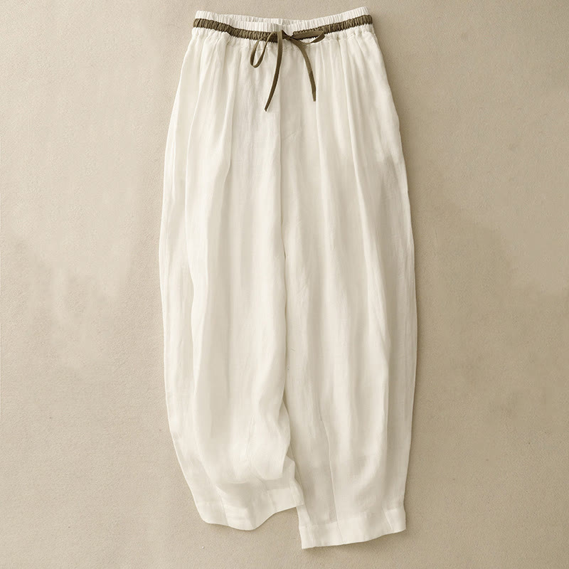 Nimara Ritual Vintage Summer Casual Color Matching Drawstring Women's Harem Pants With Pockets