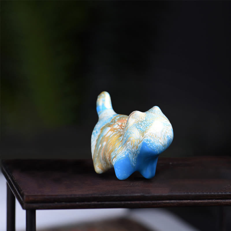 Nimara Ritual Mini Lovely Cat Ebony Wood Lacquer Craft Peace Decoration