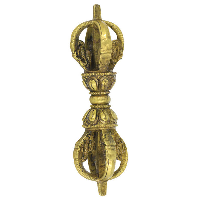 Nimara Ritual Handmade Nepal Five Prong Vajra Dorje Copper Metal Decoration