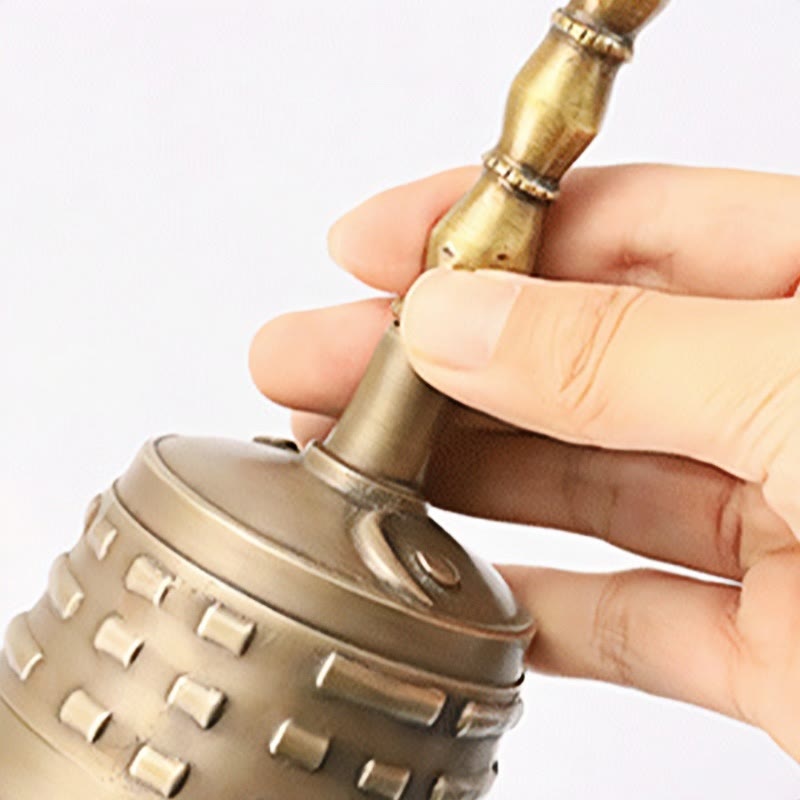 Nimara Ritual Handmade Tibetan Meditation Vajra Dorje Bell Gourd Yin Yang Copper Enlightenment Decoration