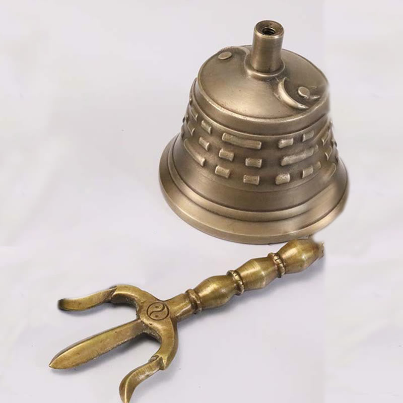 Nimara Ritual Handmade Tibetan Meditation Vajra Dorje Bell Gourd Yin Yang Copper Enlightenment Decoration