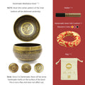 Nimara Ritual Handmade Singing Bowl Scripture Sanskrit Pattern for Healing and Meditation Sound Bowl Set