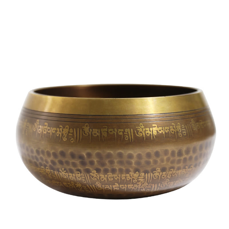 Nimara Ritual Handmade Singing Bowl Scripture Sanskrit Pattern for Healing and Meditation Sound Bowl Set