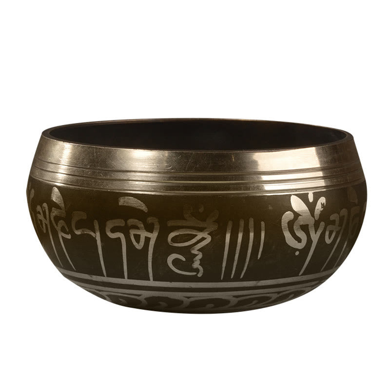 Nimara Ritual Handmade Singing Bowl Buddha Eyes Scripture Pattern for Healing and Meditation Sound Bowl Set