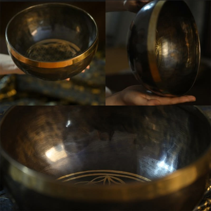 Nimara Ritual Handmade Nepal Singing Bowl Simple Pattern for Healing and Meditation Sound Bowl Set