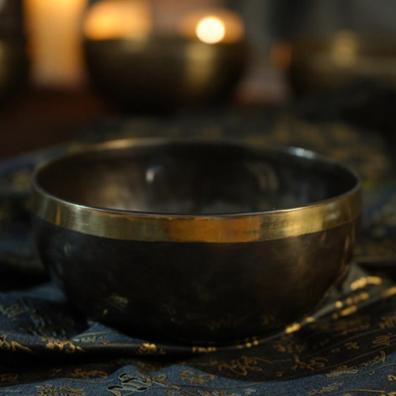 Nimara Ritual Handmade Nepal Singing Bowl Simple Pattern for Healing and Meditation Sound Bowl Set