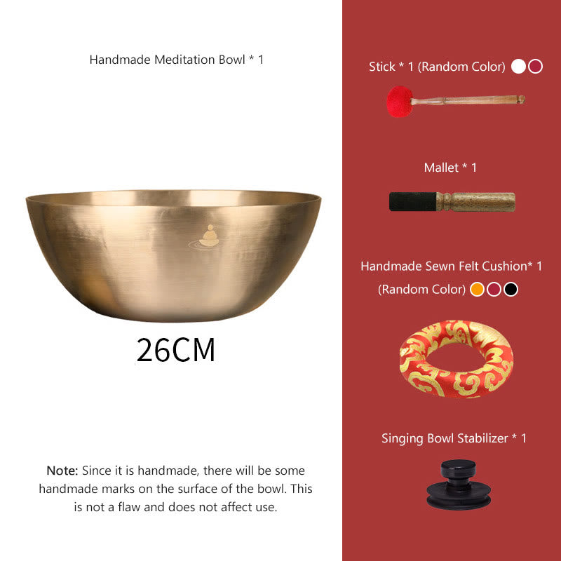 Nimara Ritual Handmade Nepal Golden Singing Bowl for Healing and Meditation Sound Bowl Set