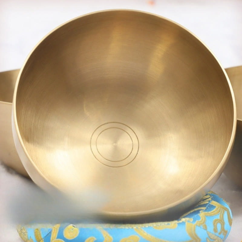 Nimara Ritual Handmade Nepal Golden Singing Bowl for Healing and Meditation Sound Bowl Set